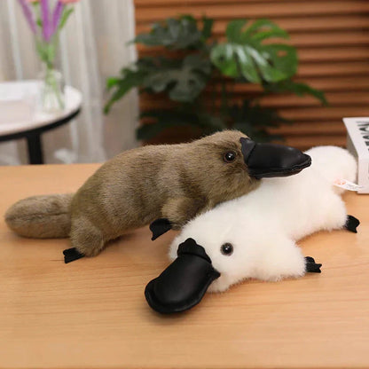 Cuddly Brown White Plush Platypus Toy