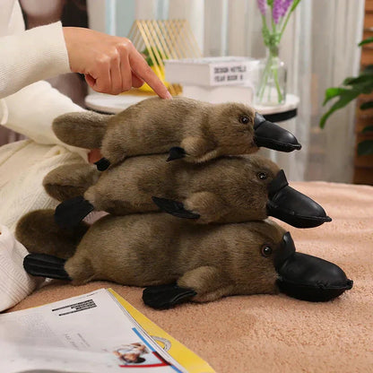 Cuddly Brown White Plush Platypus Toy