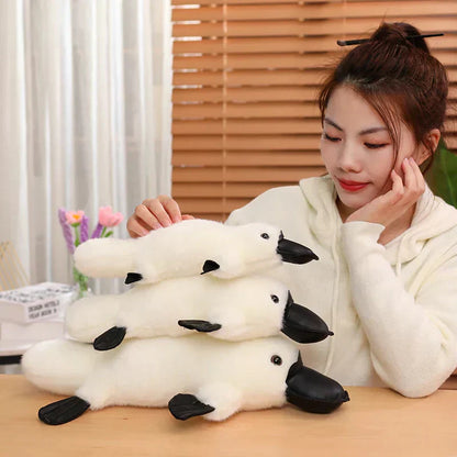 Cuddly Brown White Plush Platypus Toy
