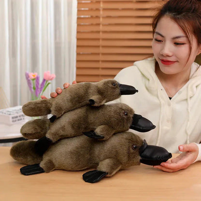 Cuddly Brown White Plush Platypus Toy