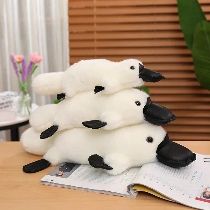 Cuddly Brown White Plush Platypus Toy