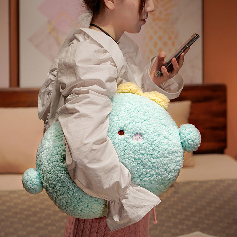 Soft Cuddly Round Stuffed Animal Pillow Set