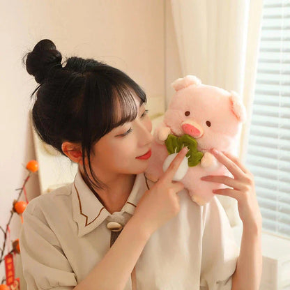Soft Cuddly Round Pig Plush Toy - Fesara