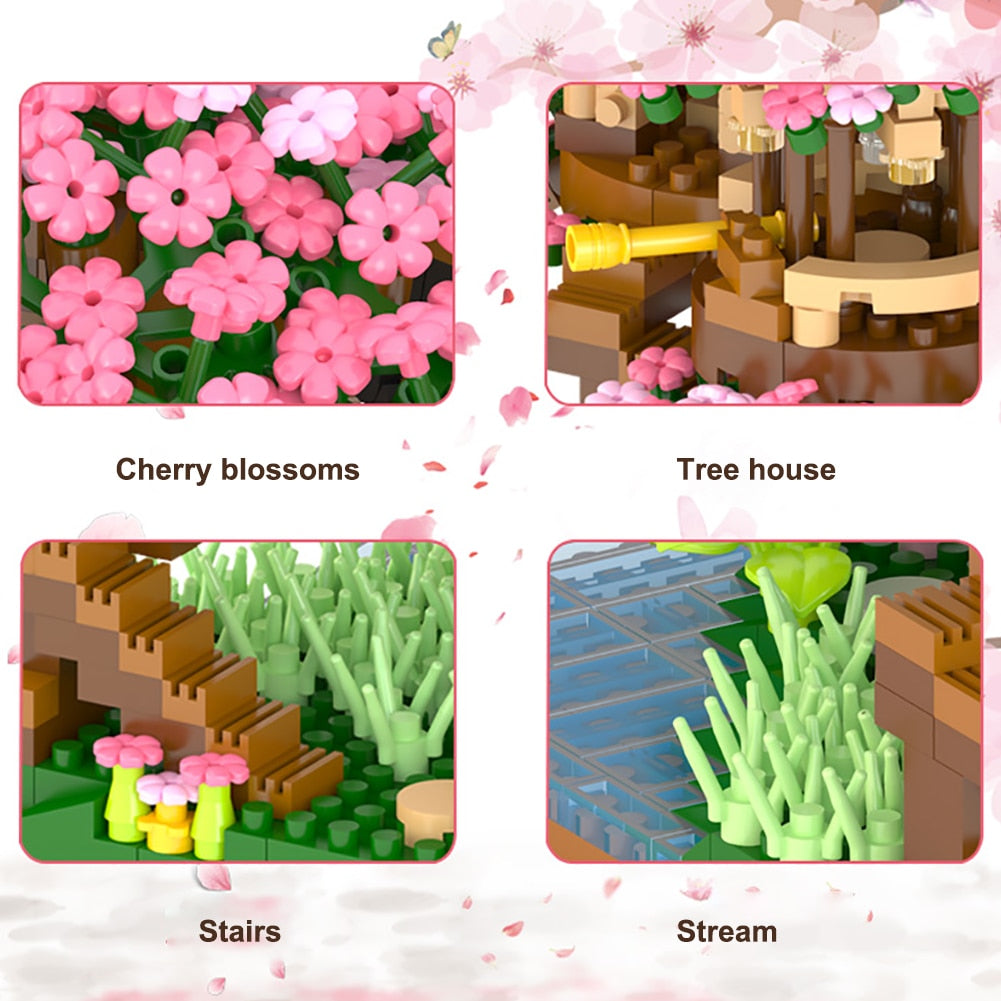 Mini Japanese Style Cherry Blossom House Model Kit
