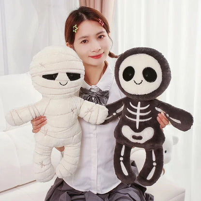 Spooky Skeleton and Mummy Soft Toys