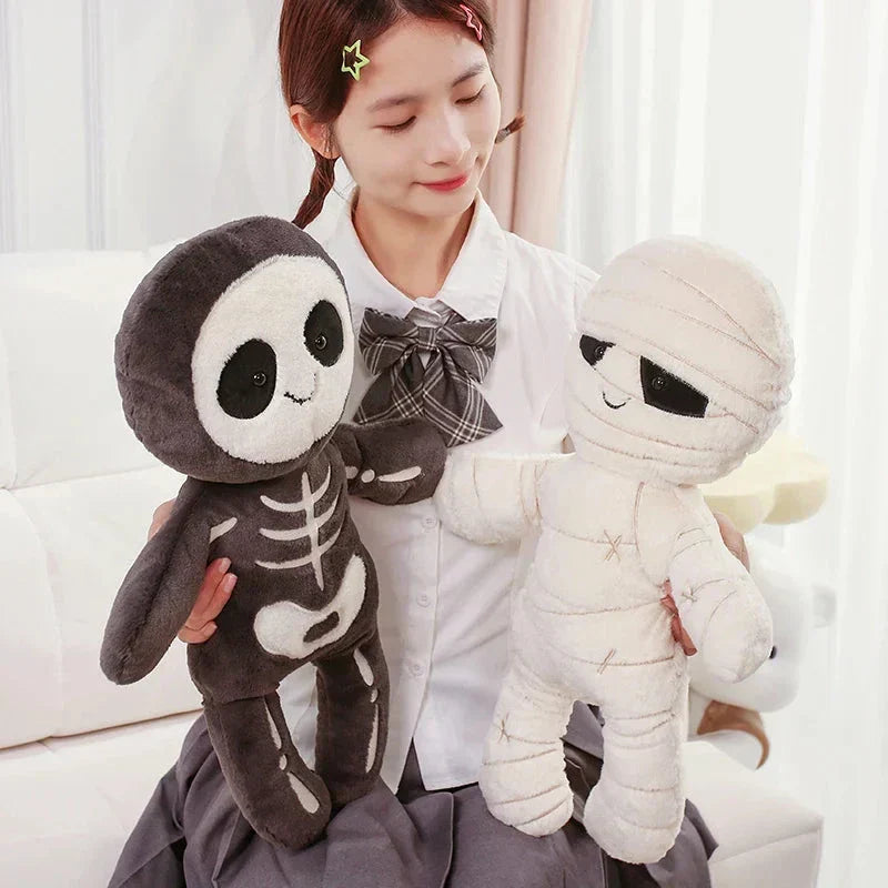 Spooky Skeleton and Mummy Soft Toys