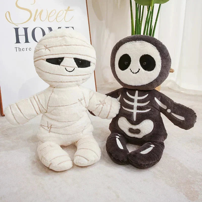 Spooky Skeleton and Mummy Soft Toys