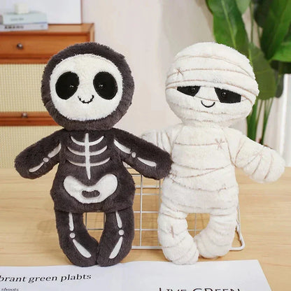 Spooky Skeleton and Mummy Soft Toys