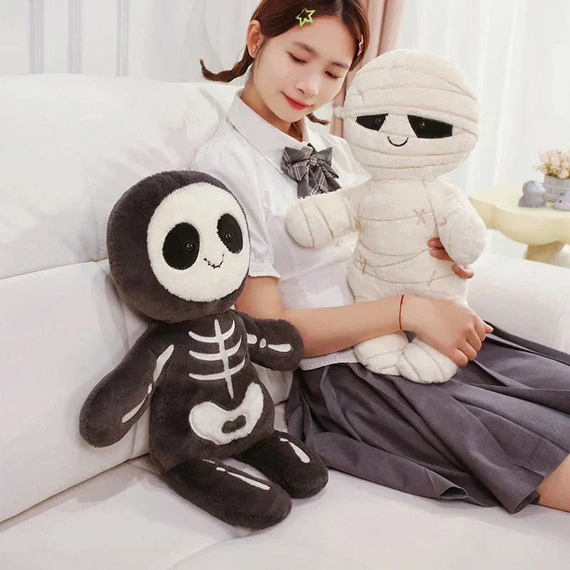 Spooky Skeleton and Mummy Soft Toys