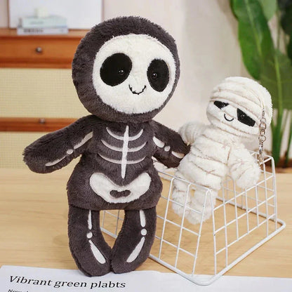Spooky Skeleton and Mummy Soft Toys