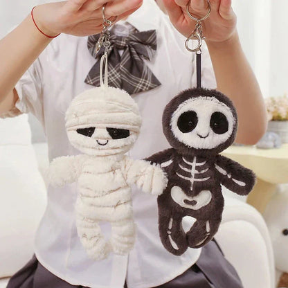 Spooky Skeleton and Mummy Soft Toys