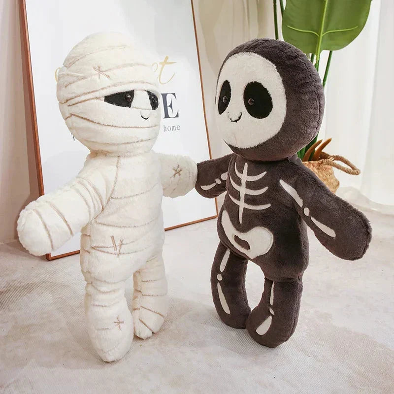 Spooky Skeleton and Mummy Soft Toys