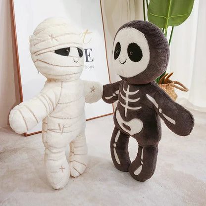 Spooky Skeleton and Mummy Soft Toys