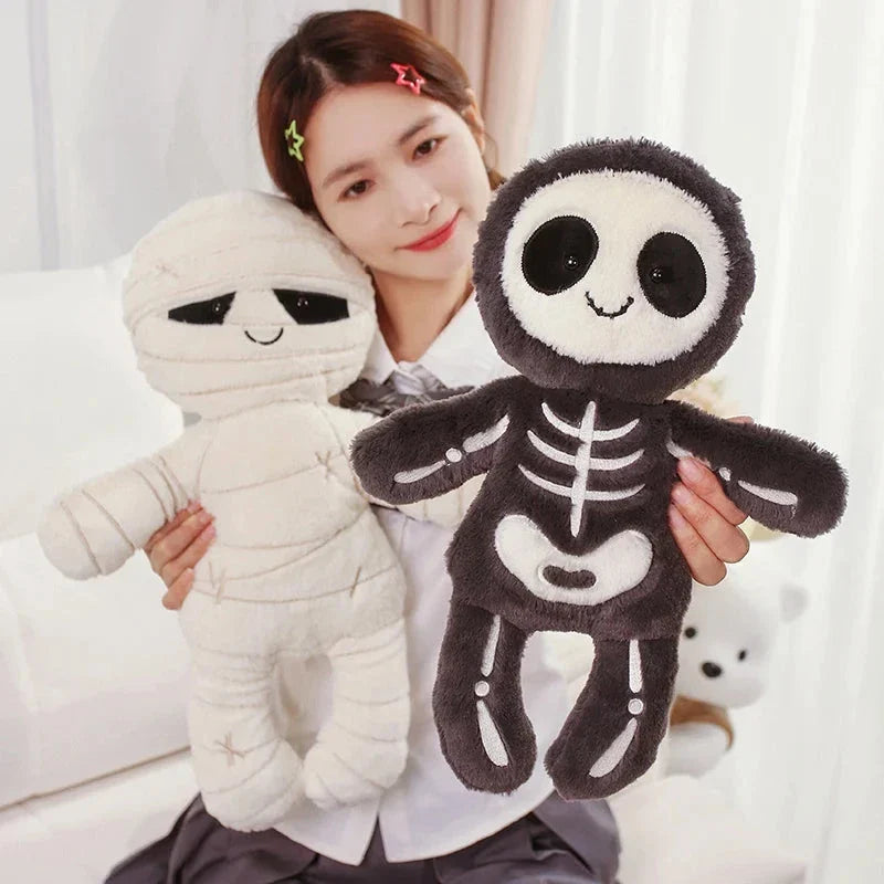Spooky Skeleton and Mummy Soft Toys