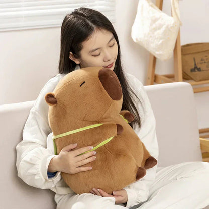 Cute Capybara Mahjong Plush Backpack Buddy - Fesara