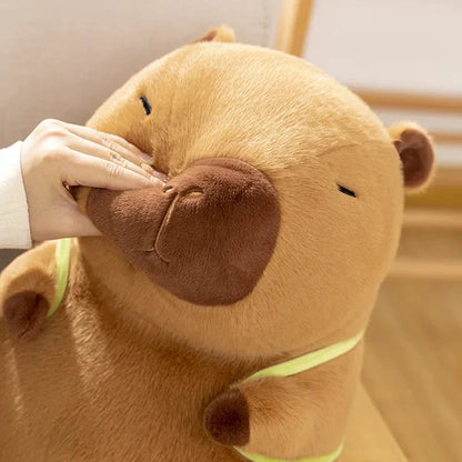 Cute Capybara Mahjong Plush Backpack Buddy