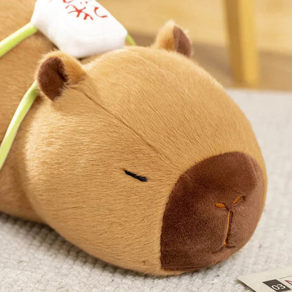 Cute Capybara Mahjong Plush Backpack Buddy