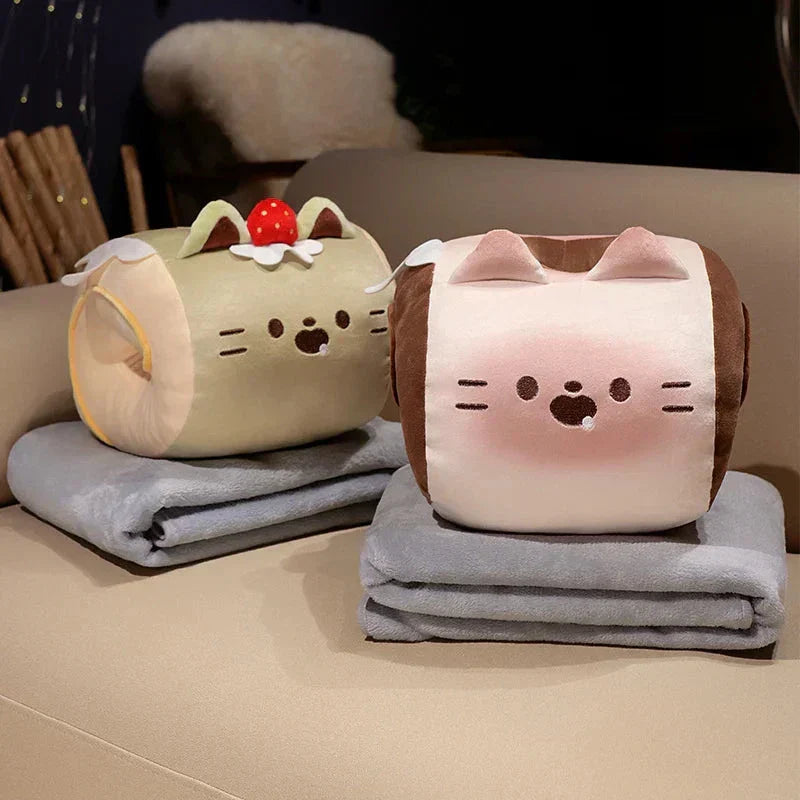 Cozy Cat Heated Plush Toy with Soft Blanket