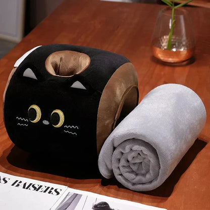 Cozy Cat Heated Plush Toy with Soft Blanket
