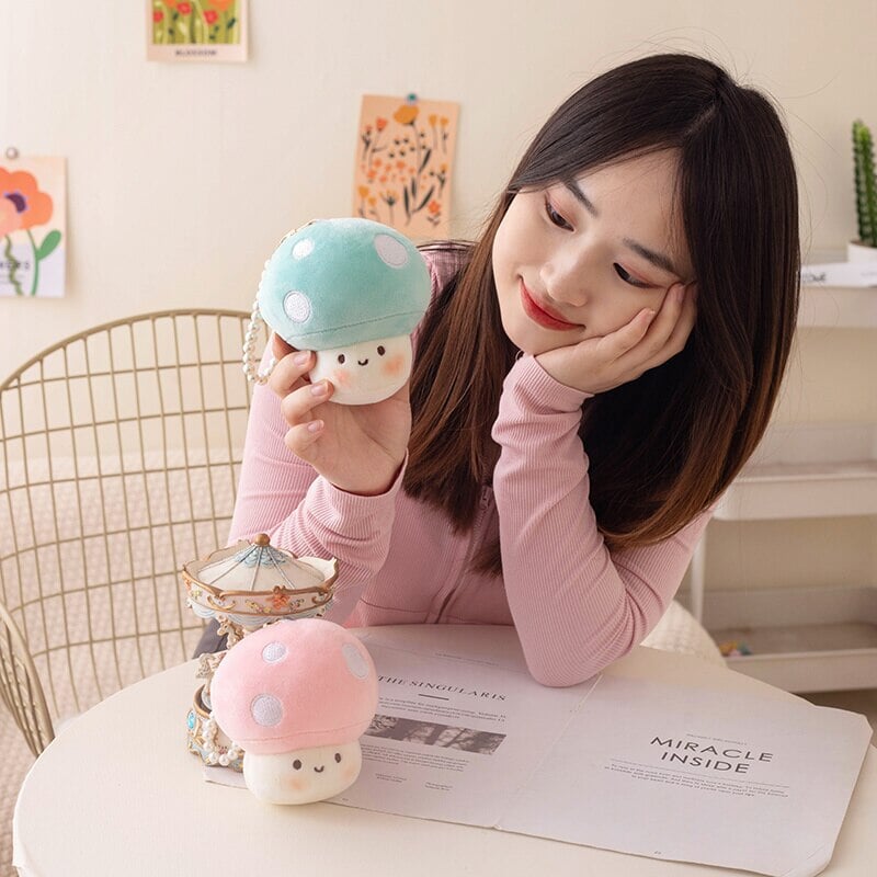 Soft Mushroom Buddy Plush Keychains