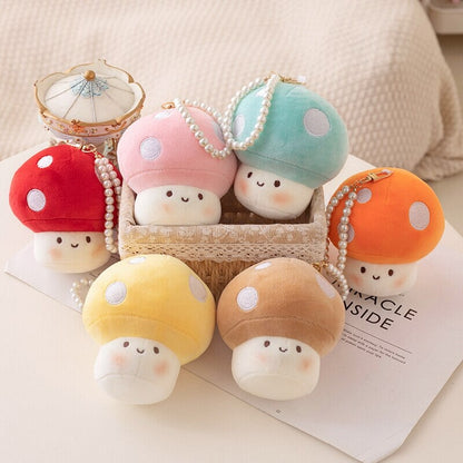 Soft Mushroom Buddy Plush Keychains
