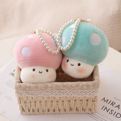 Soft Mushroom Buddy Plush Keychains