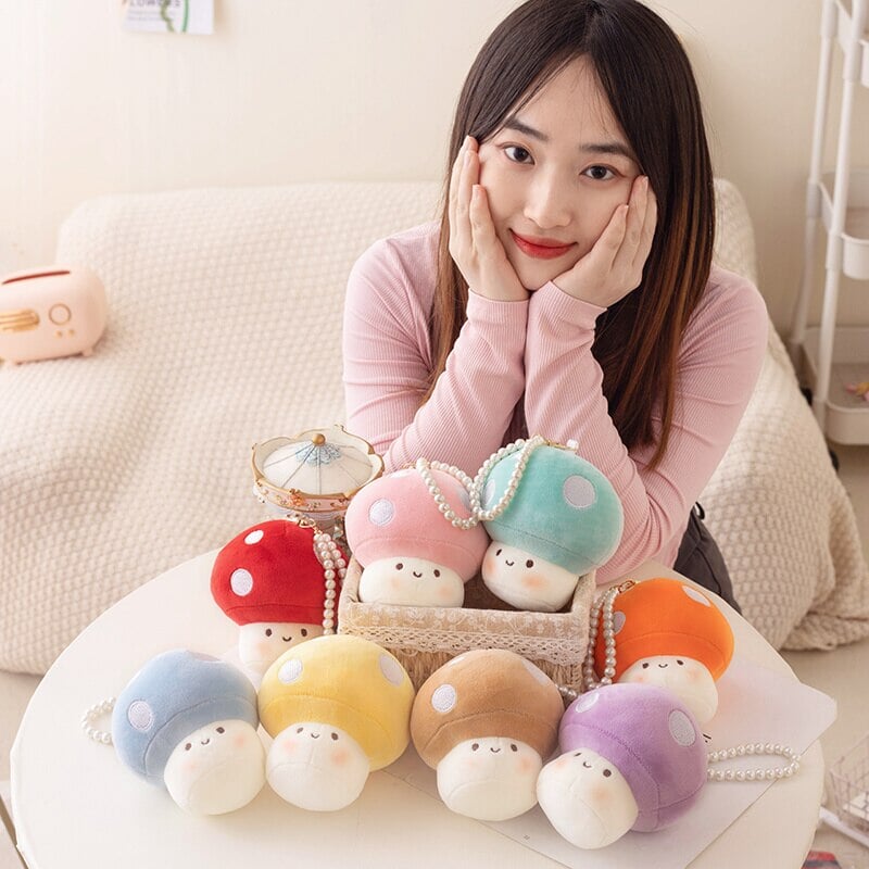 Soft Mushroom Buddy Plush Keychains