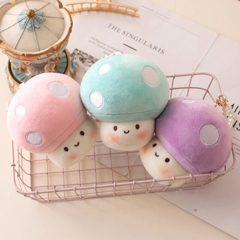 Soft Mushroom Buddy Plush Keychains