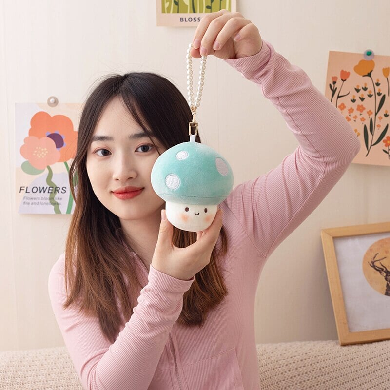 Soft Mushroom Buddy Plush Keychains