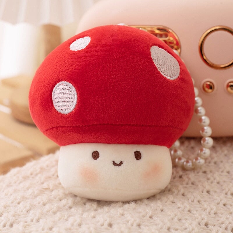 Soft Mushroom Buddy Plush Keychains