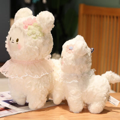 Cuddly Plush Lamb Figurine Set