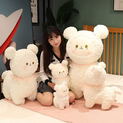 Cuddly Plush Lamb Figurine Set