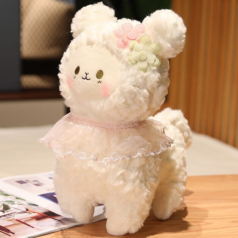 Cuddly Plush Lamb Figurine Set