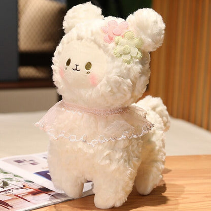 Cuddly Plush Lamb Figurine Set