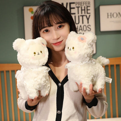 Cuddly Plush Lamb Figurine Set