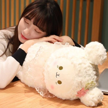 Cuddly Plush Lamb Figurine Set
