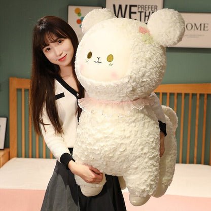 Cuddly Plush Lamb Figurine Set - Fesara