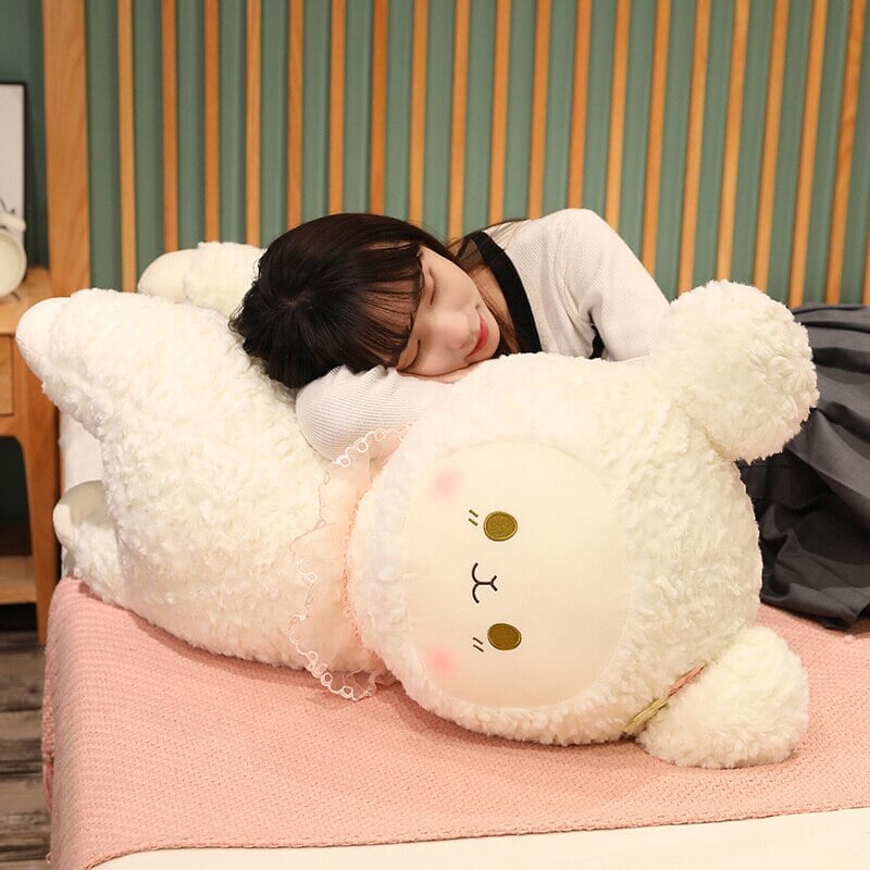 Cuddly Plush Lamb Figurine Set