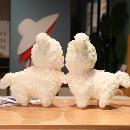 Cuddly Plush Lamb Figurine Set