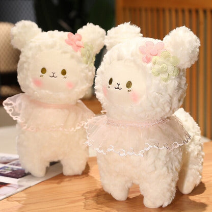 Cuddly Plush Lamb Figurine Set
