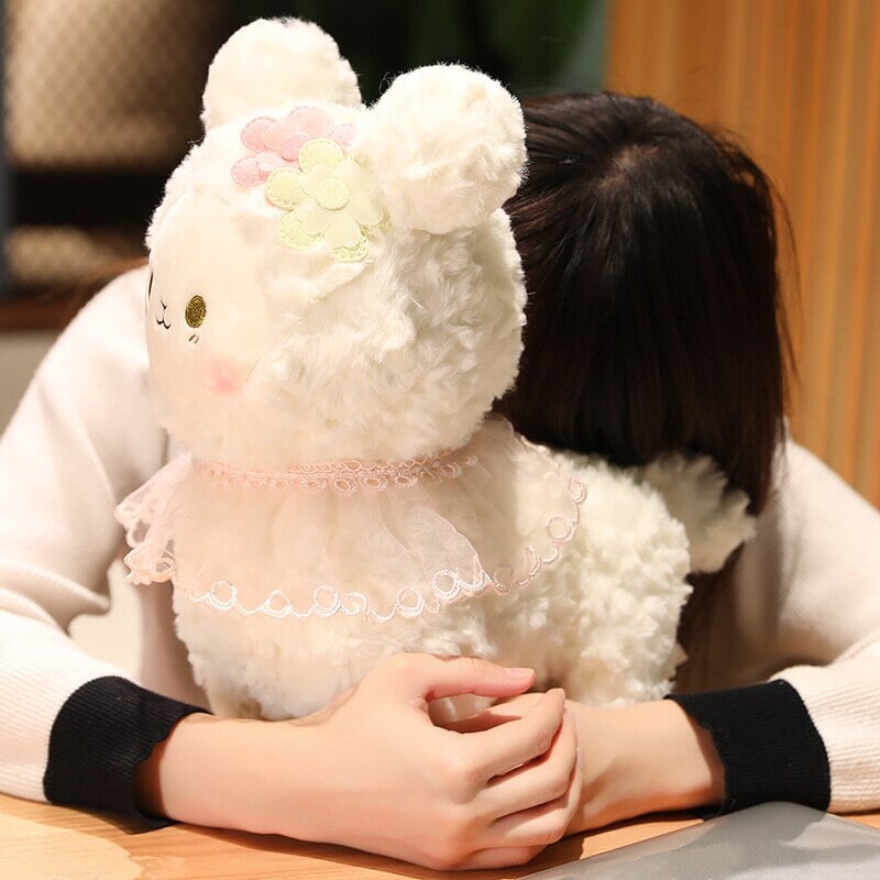 Cuddly Plush Lamb Figurine Set