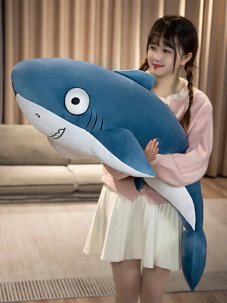 Fun Cute Gray Blue Shark Stuffed Toy