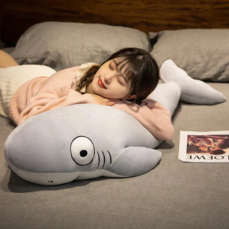 Fun Cute Gray Blue Shark Stuffed Toy