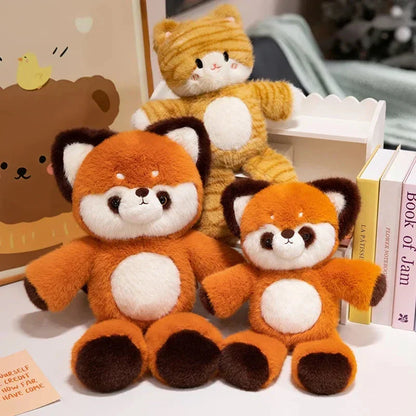 Cute Cat & Red Panda Soft Plush Friends