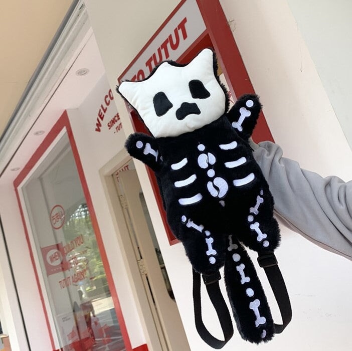 Small Cute Skeleton Soft Backpack