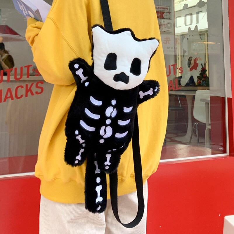 Small Cute Skeleton Soft Backpack