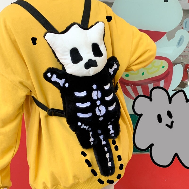 Small Cute Skeleton Soft Backpack