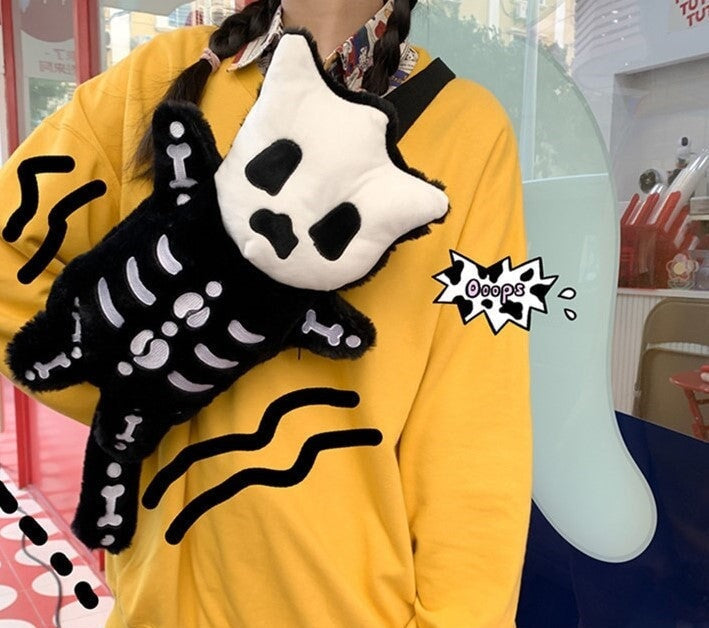 Small Cute Skeleton Soft Backpack