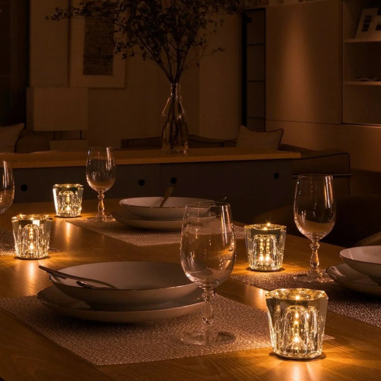 Luxury Crystal Desk Lamp with USB Rechargeable Light