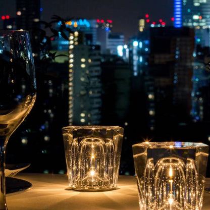 Luxury Crystal Desk Lamp with USB Rechargeable Light
